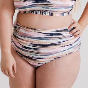 NWT High Waist Ruched, Full Coverage Womens Swimsuit Bikini Botto…